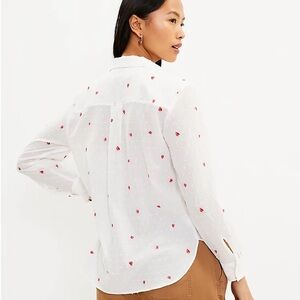 LOFT • Cotton Everyday Embroidered Button Up